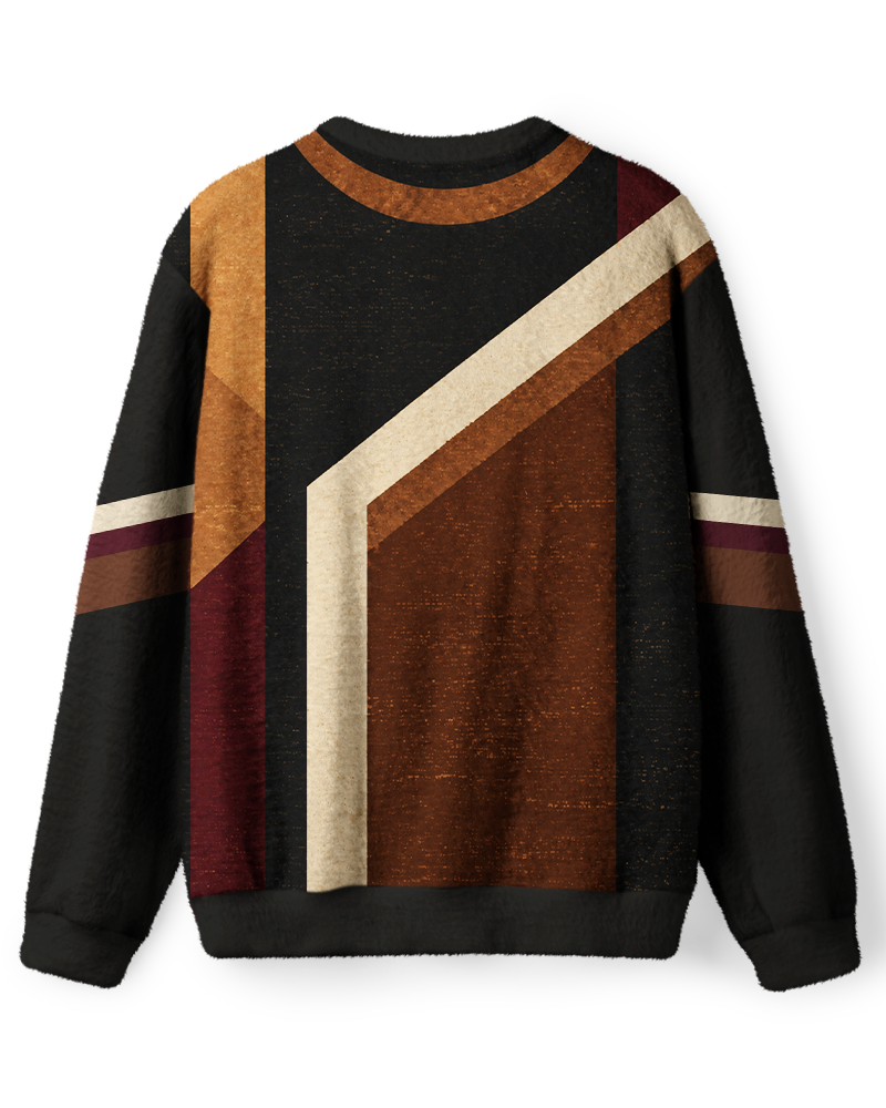 Vintage Cinematic Inspired Black Geometric Pattern Sweater image 2