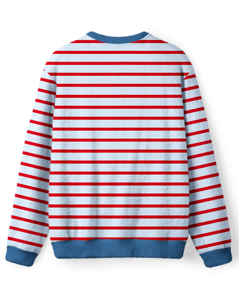 Red Blue Stripe Sweater image 2