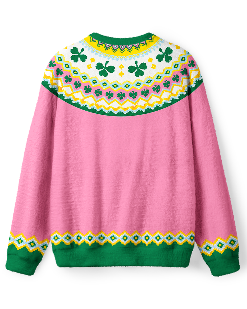 Vintage 1960s Lucky Shamrock Fair Isle Sweater image 2