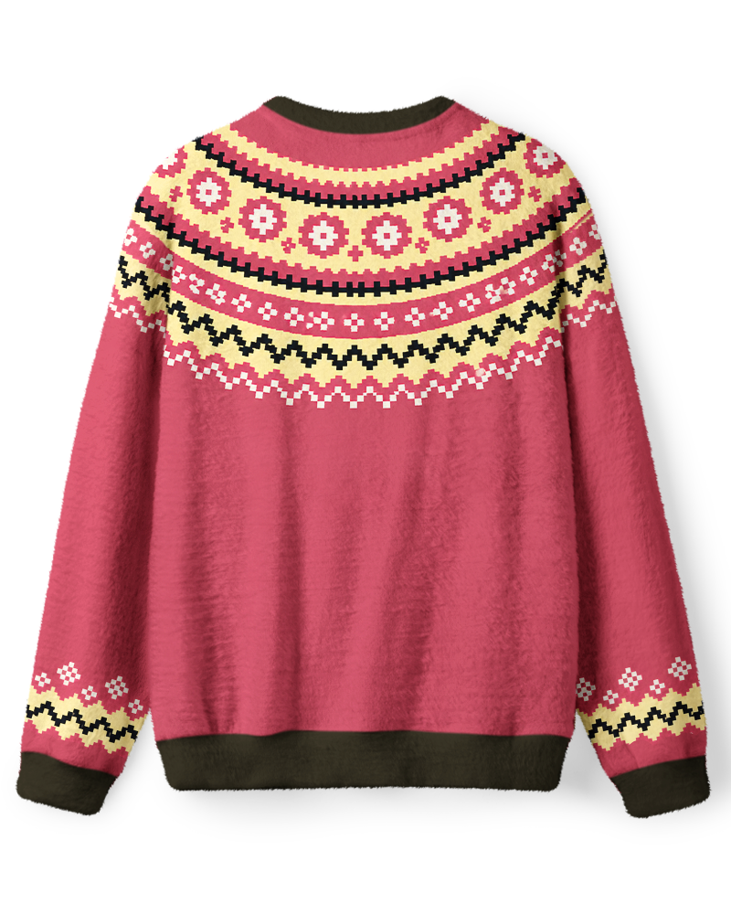Vintage 1970s Bubblegum Pink Fair Isle Sweater image 2