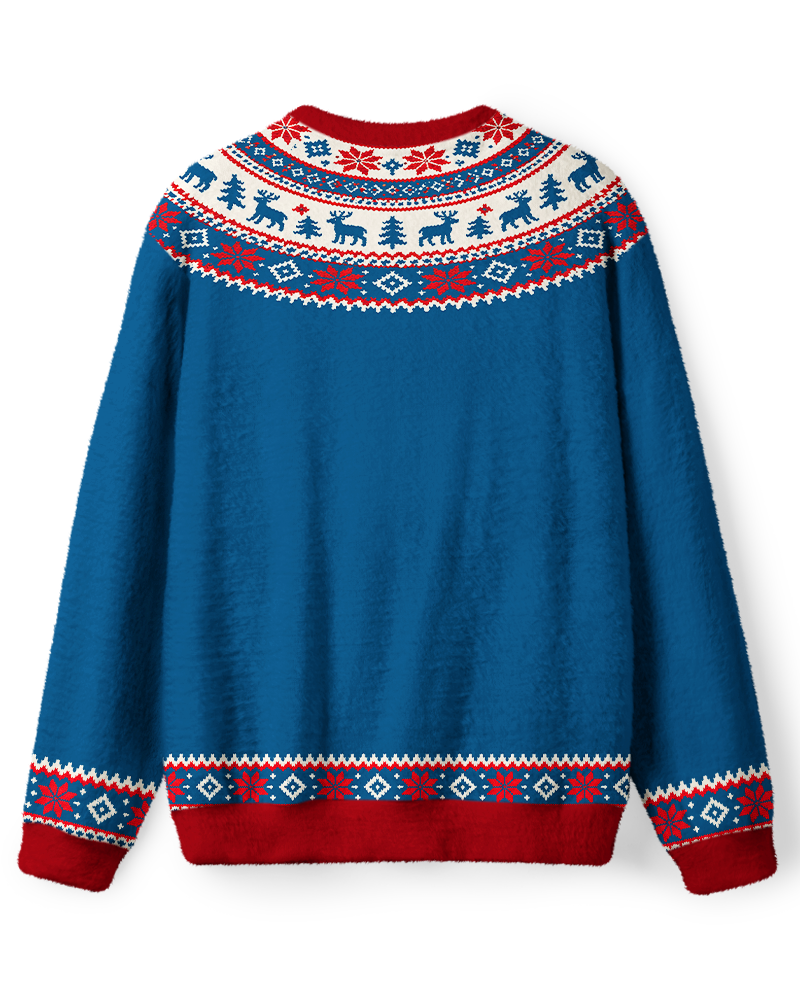 Vintage 1960s Reindeer Snowflake Christmas Sweater image 2