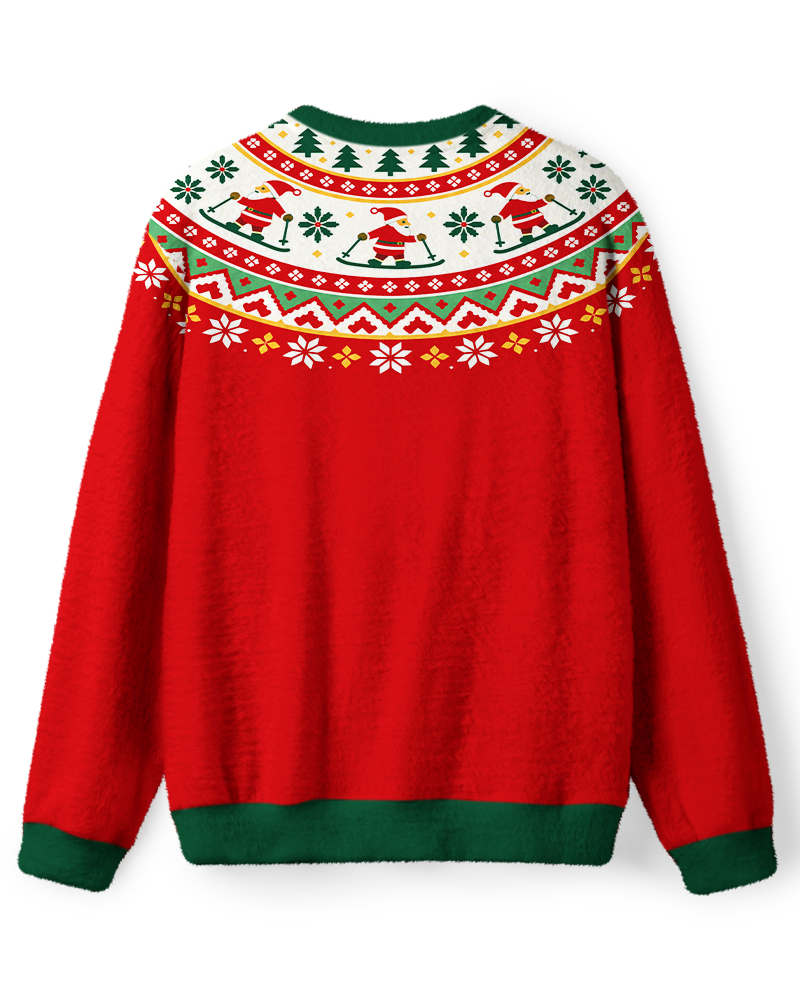 Vintage 1960s Skiing Santa Christmas Sweater image 2