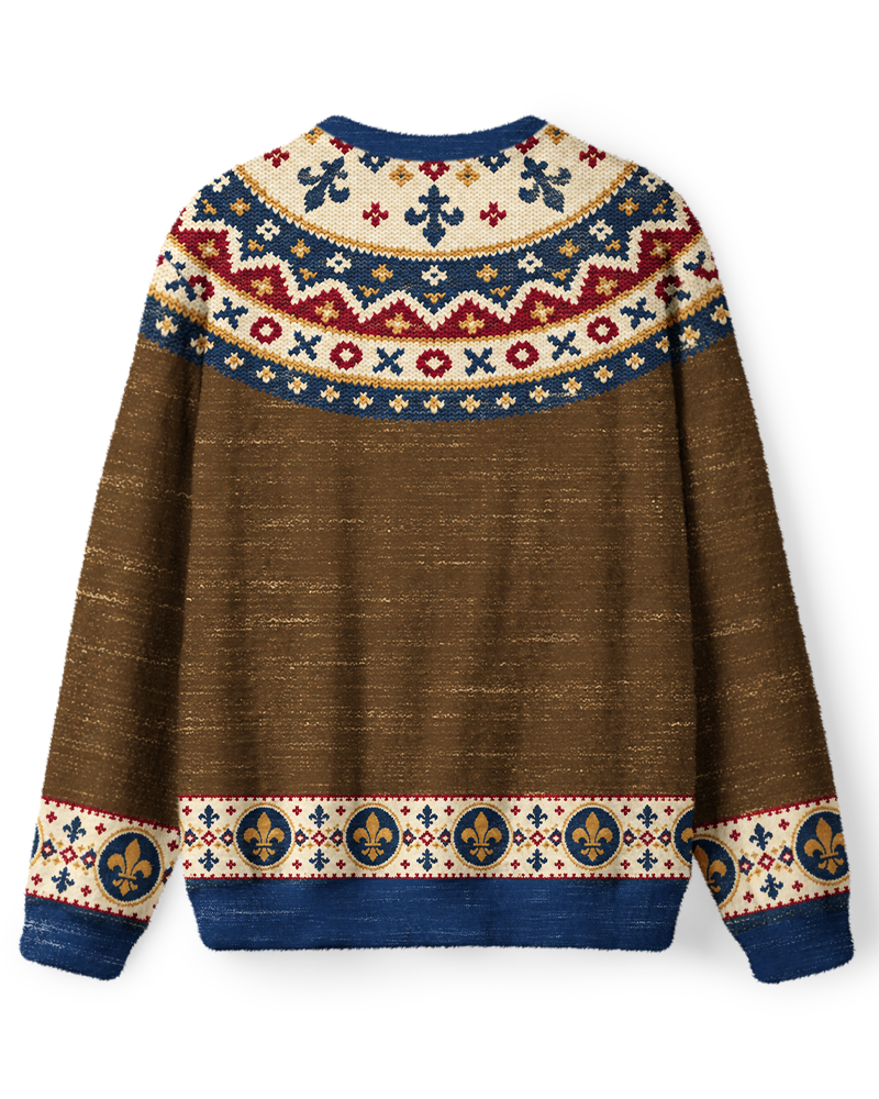 Vintage 1970s Fleur-de-Lis Medallion Sweater image 2