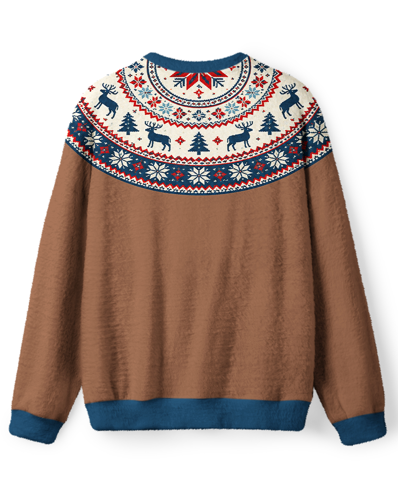 Vintage 1970s Woodland Reindeer Christmas Sweater image 2