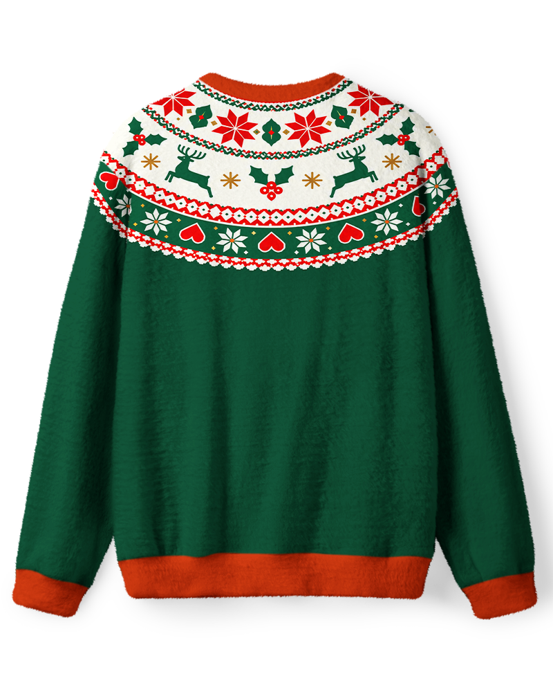 Vintage 1960s Reindeer Holly Christmas Sweater image 2