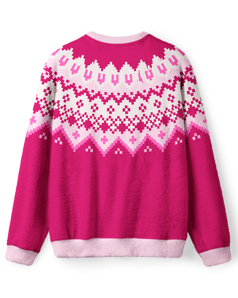 Vintage 1980s Bubblegum Pink Fair Isle Sweater image 2
