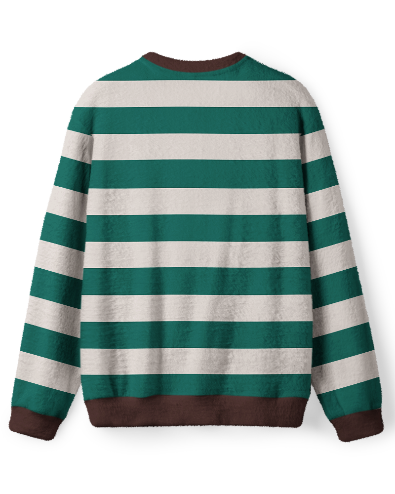 Vintage 1970s Coastal Teal Cream Stripe Sweater image 2