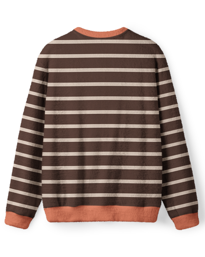 Vintage 1970s Desert Road Brown Stripe Sweater image 2