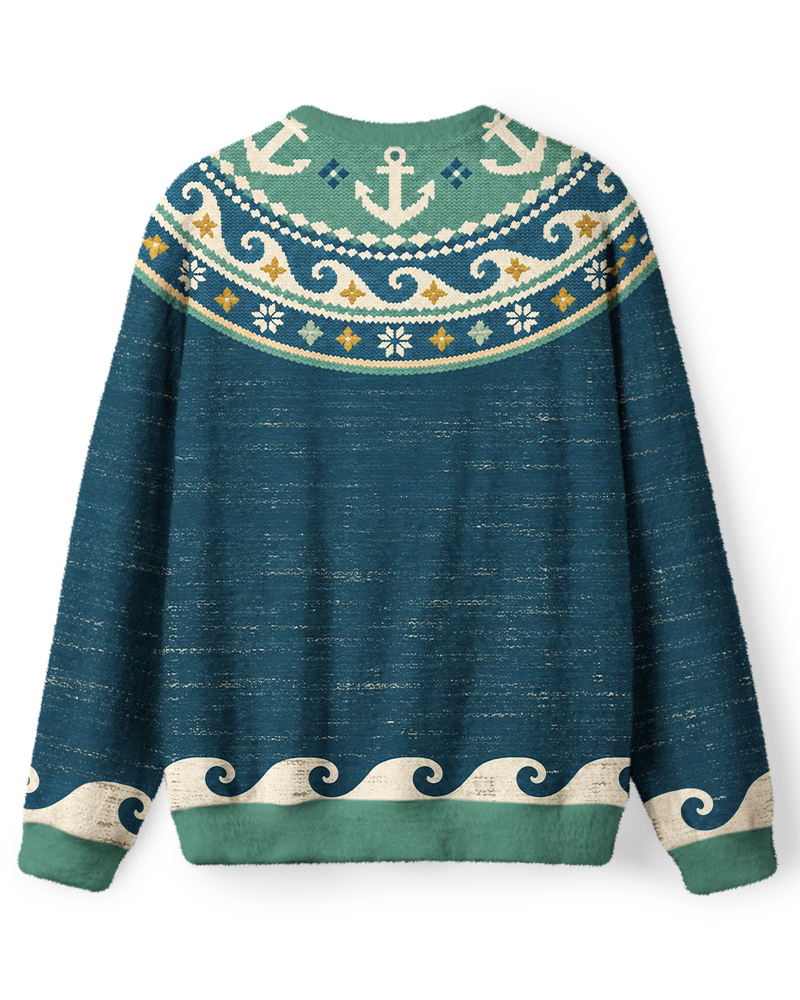 Vintage 1970s Coastal Anchor Sweater image 2