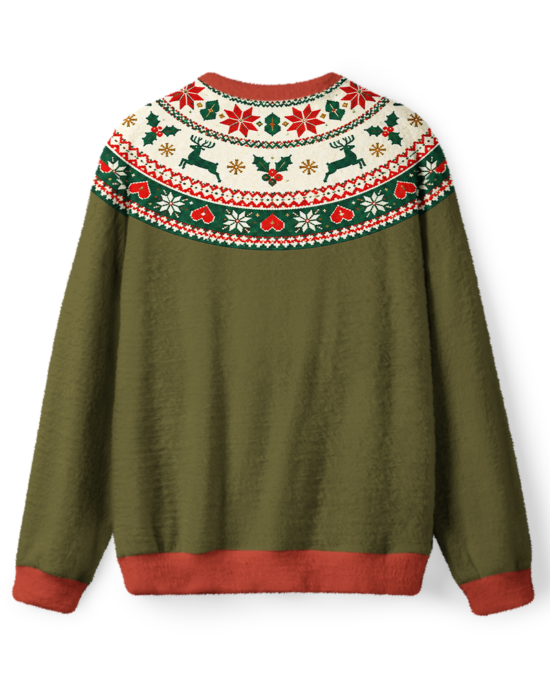 Vintage 1970s Woodland Reindeer Holiday Sweater image 2