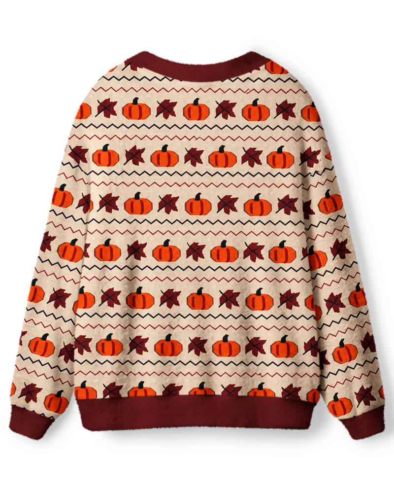 Vintage 1970s Harvest Pumpkin Fair Isle Unisex Cardigan Sweater image 2