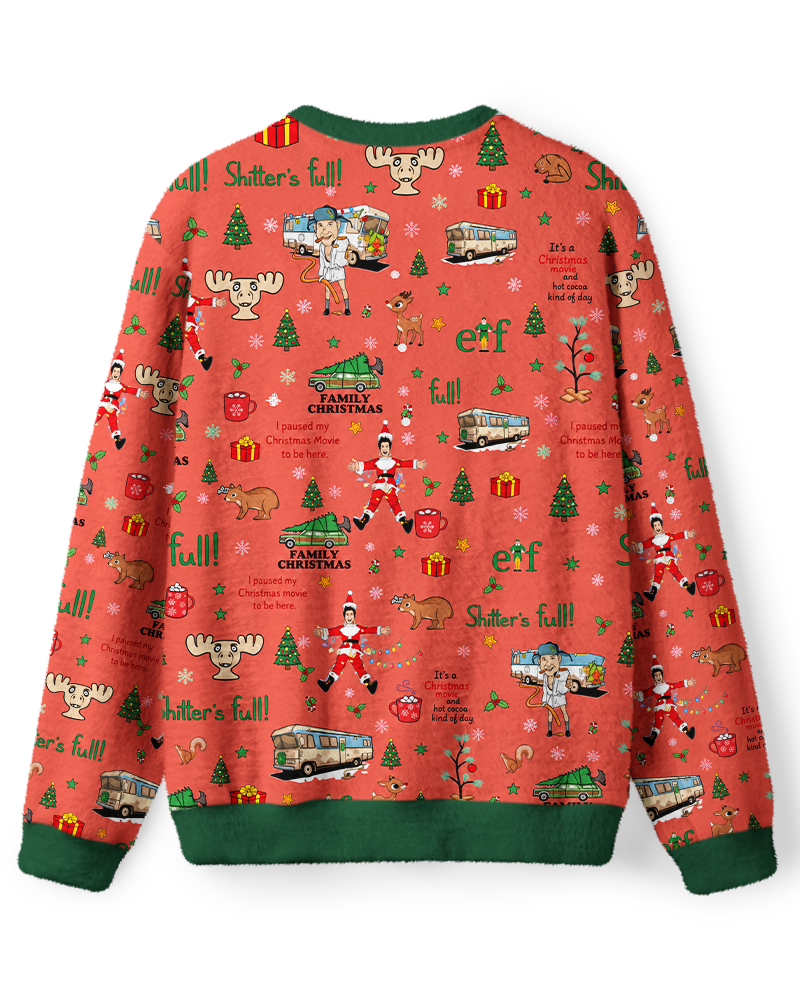 Vintage 1980s Coral Christmas RV Collage Sweater image 2