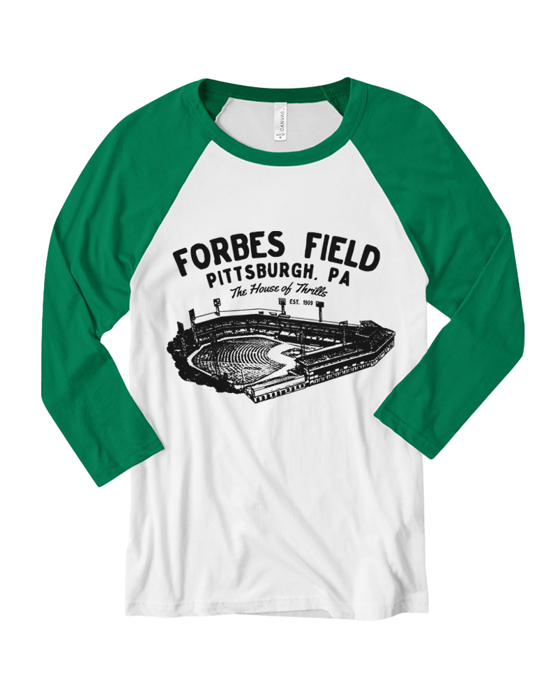 Forbes Field was the home of the Pittsburgh Pirates Long Sleeve Raglan T-Shirt image 2