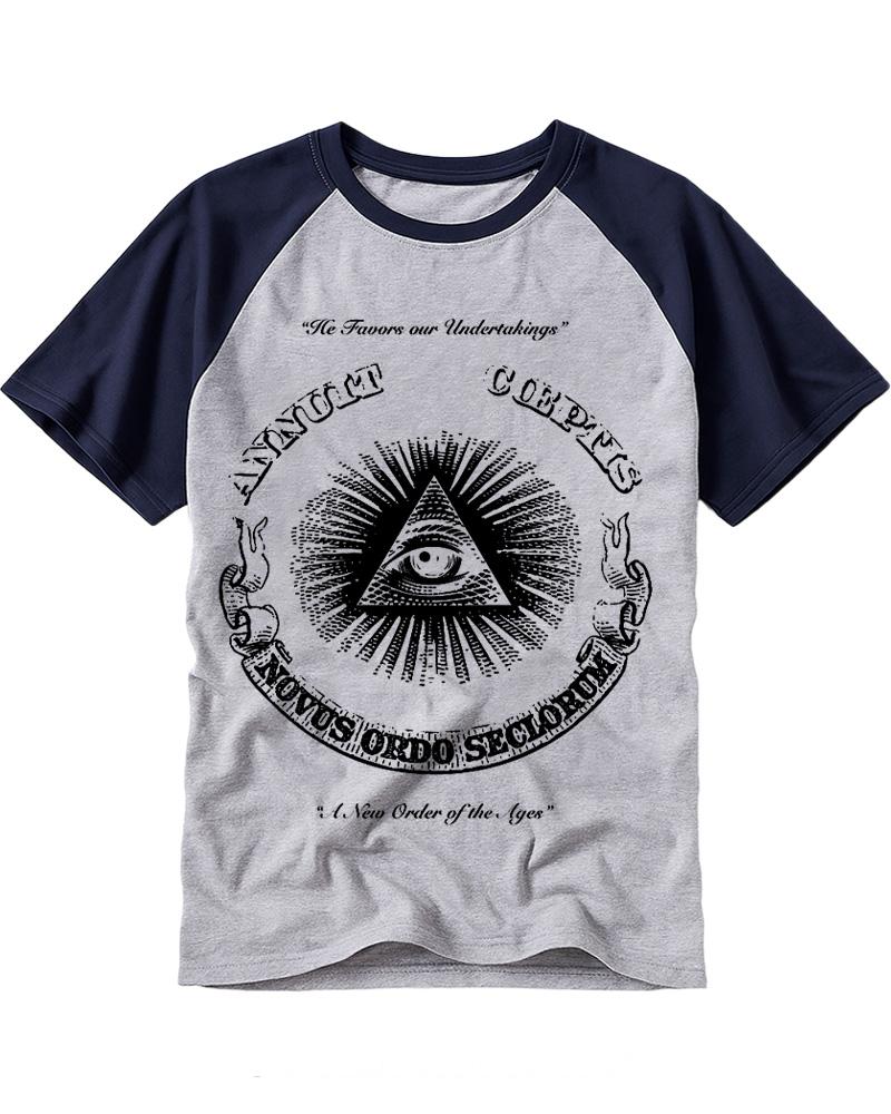 The Eye of Providence 2000s Raglan Baseball T-Shirt image 2