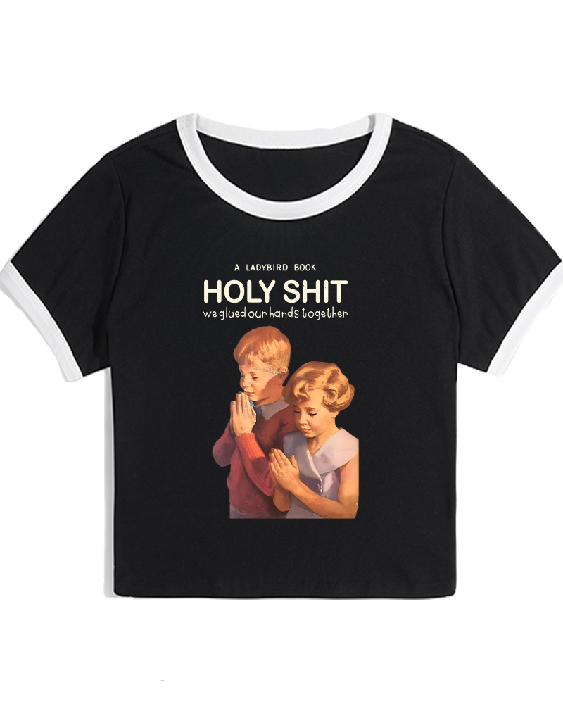 A Ladybird Book Holy Sh*t 1950s Women's Ringer T-shirt image 2