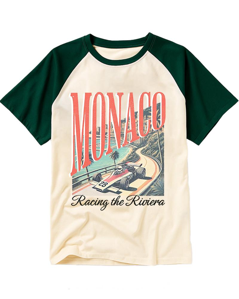 Monaco Racer 1960s Raglan Baseball T-Shirt image 2