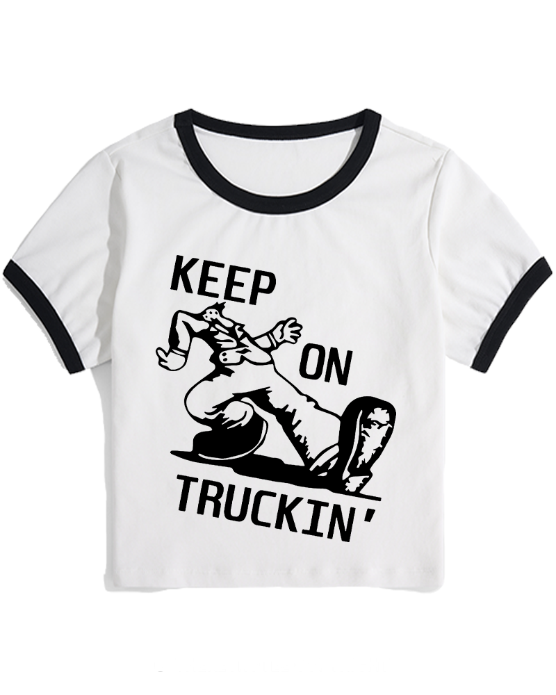 1960s Keep On Truckin' Women's Ringer T-shirt image 3
