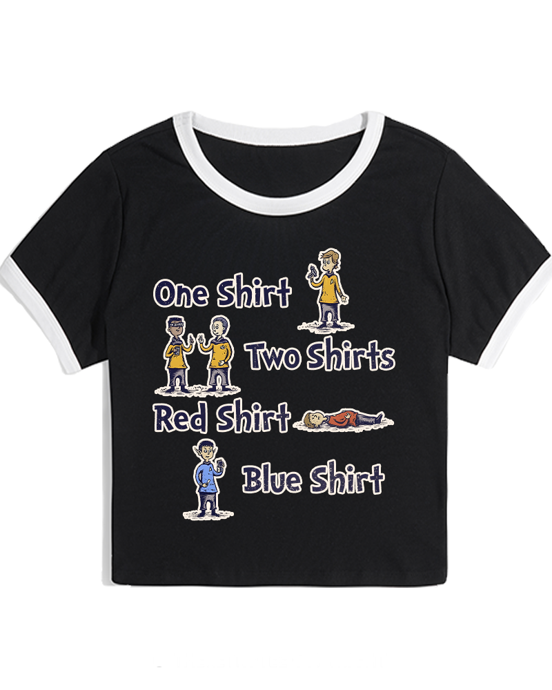 Red Shirt, Blue Shirt 1960s Women's Ringer T-shirt image 3