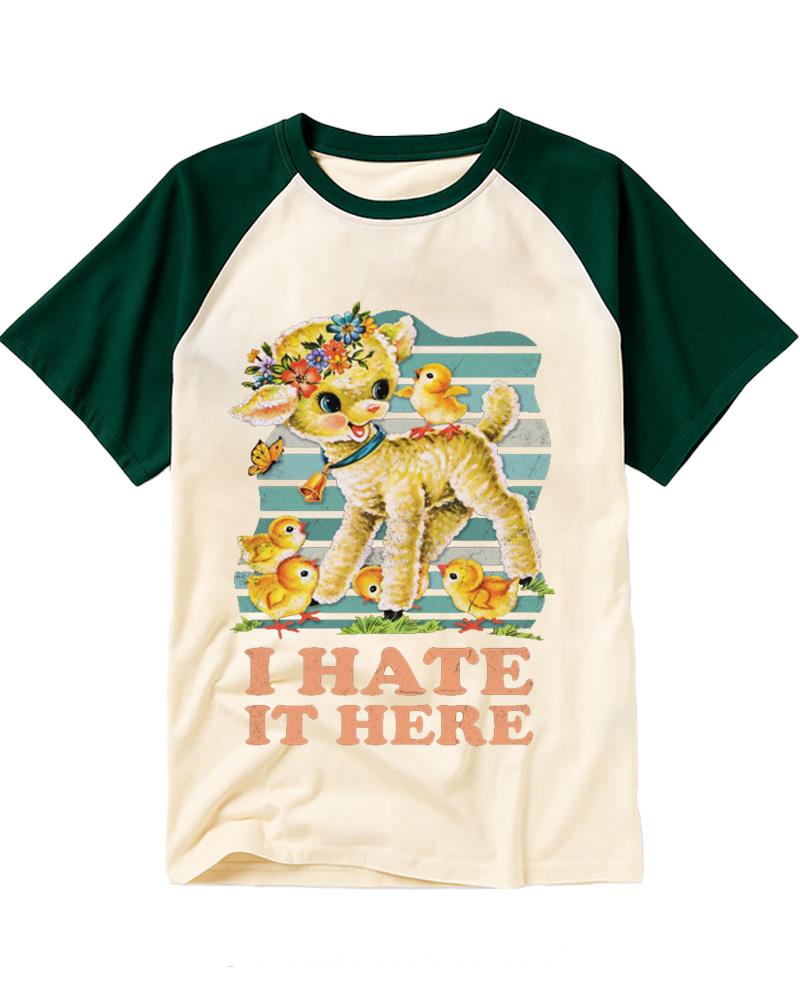 I Hate It Here 1950s Raglan Baseball T-Shirt image 3