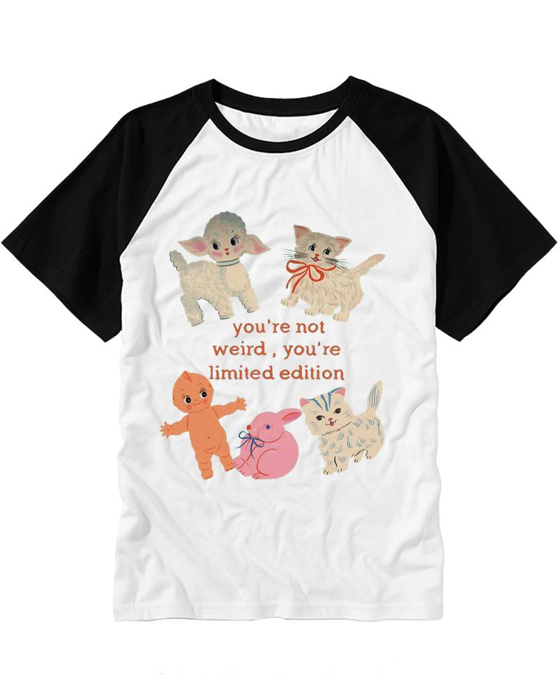 You’re Not Weird 1960s Raglan Baseball T-Shirt image 3