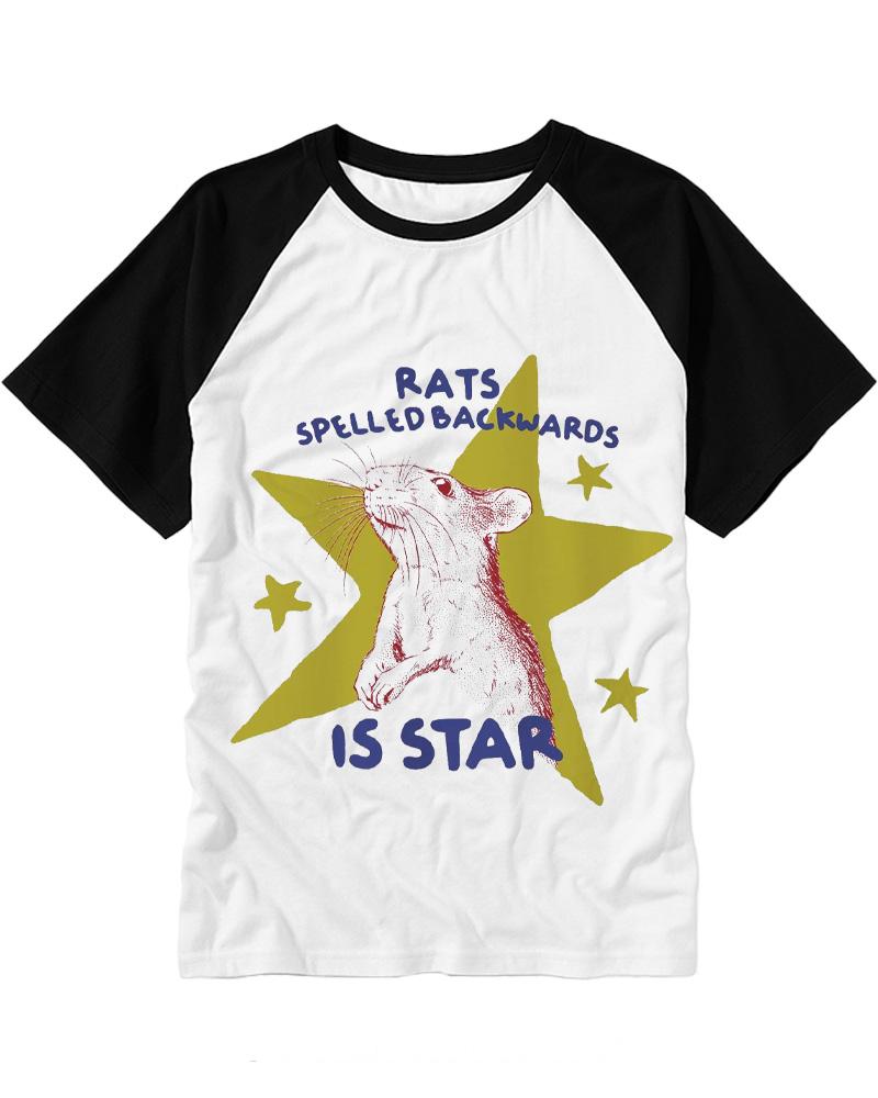 Rats Spelled Backwards is Star 1990s Raglan Baseball T-Shirt image 3
