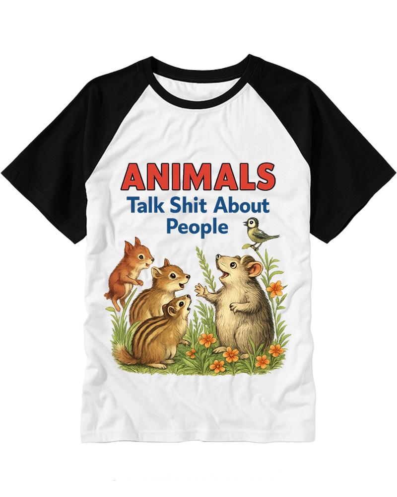Please Talk About People 1950s Raglan Baseball T-Shirt image 3