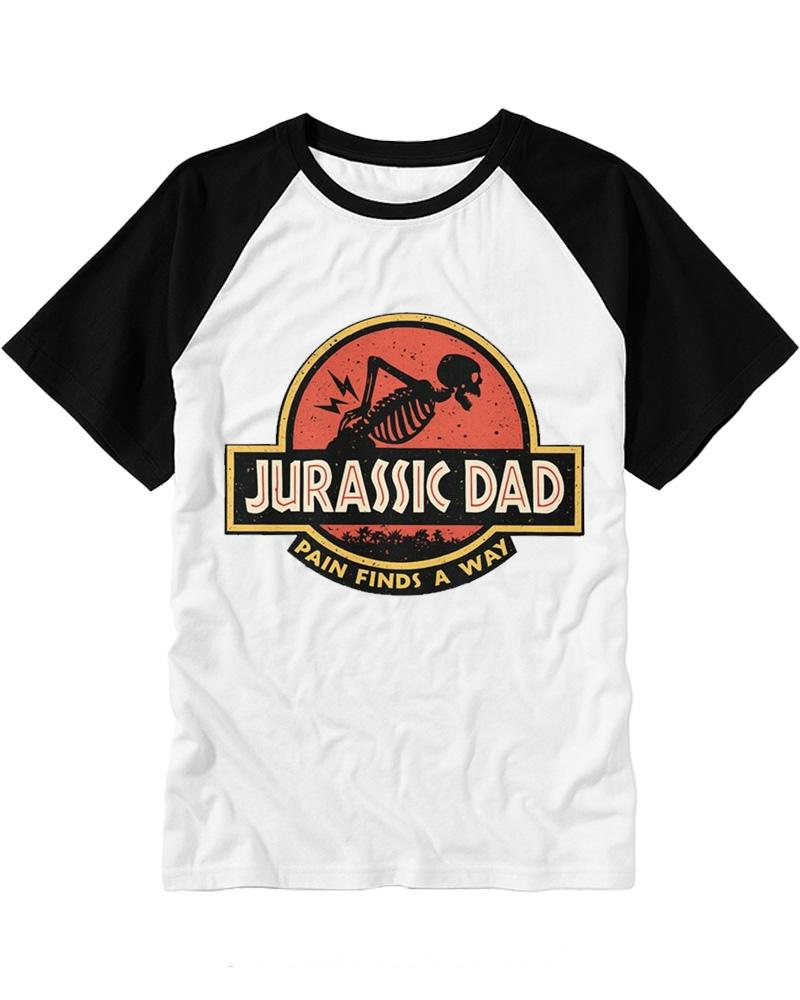 Jurassic DAD Pain Finds A Way 1990s Raglan Baseball T-Shirt image 3