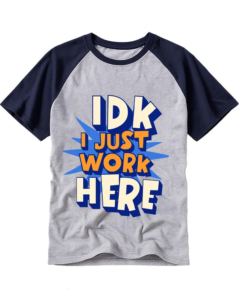 Just Work Here 2000s Raglan Baseball T-Shirt image 3