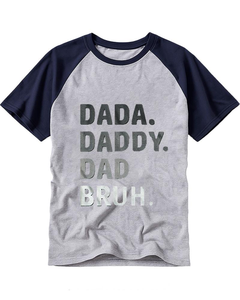 Dada Daddy Dad Bruh 1970s Raglan Baseball T-Shirt image 3