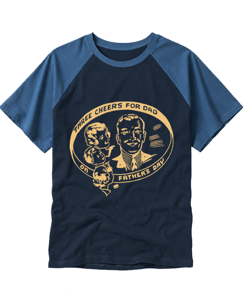 Three Cheers For Dad 1950s Raglan Baseball T-Shirt image 3