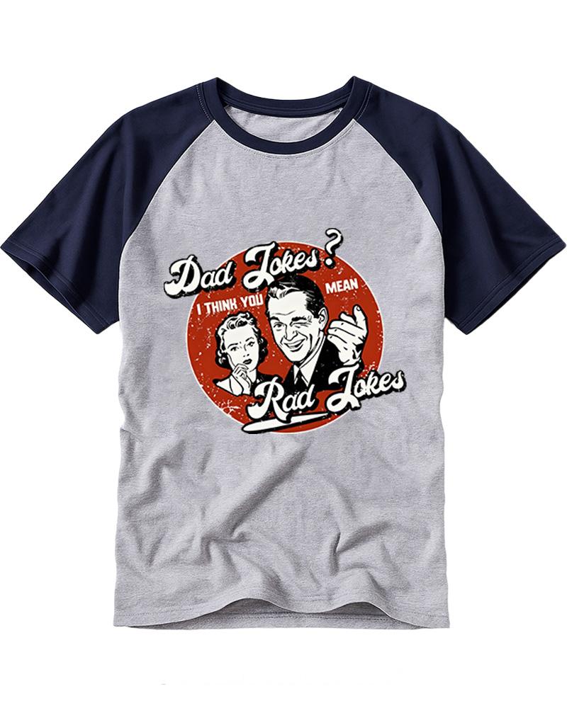 You Mean Rad Jokes 1950s Raglan Baseball T-Shirt image 3