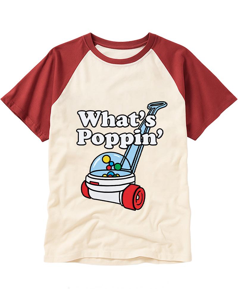 What's Poppin' 1990s Raglan Baseball T-Shirt image 3