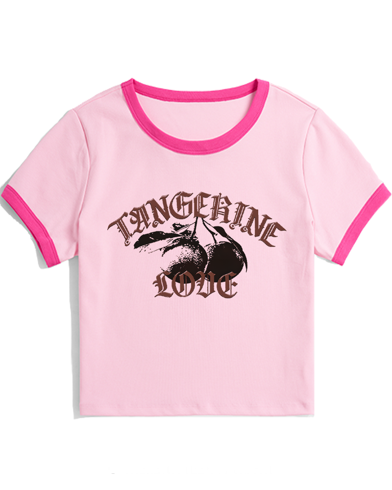 Tangerine Love 1990s Women's Ringer T-shirt image 3