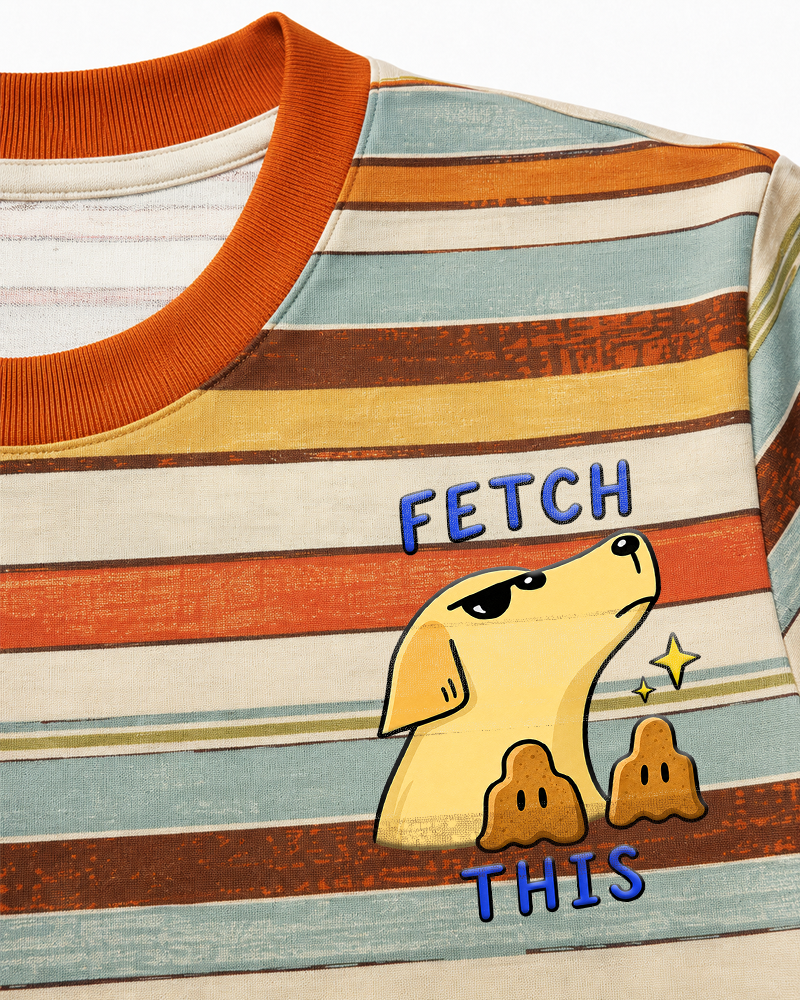 Fetch This 1990s Eco Oversized Striped Ringer T-Shirt image 3