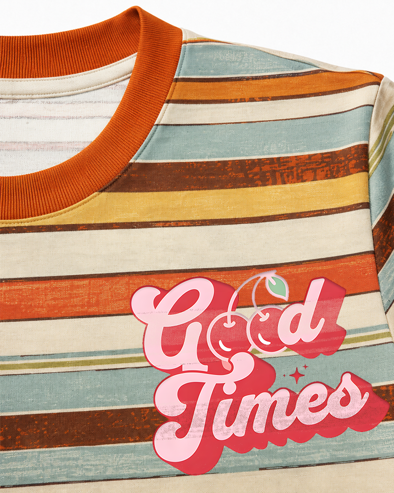 Good Times 1970s Eco Oversized Striped Ringer T-Shirt image 3
