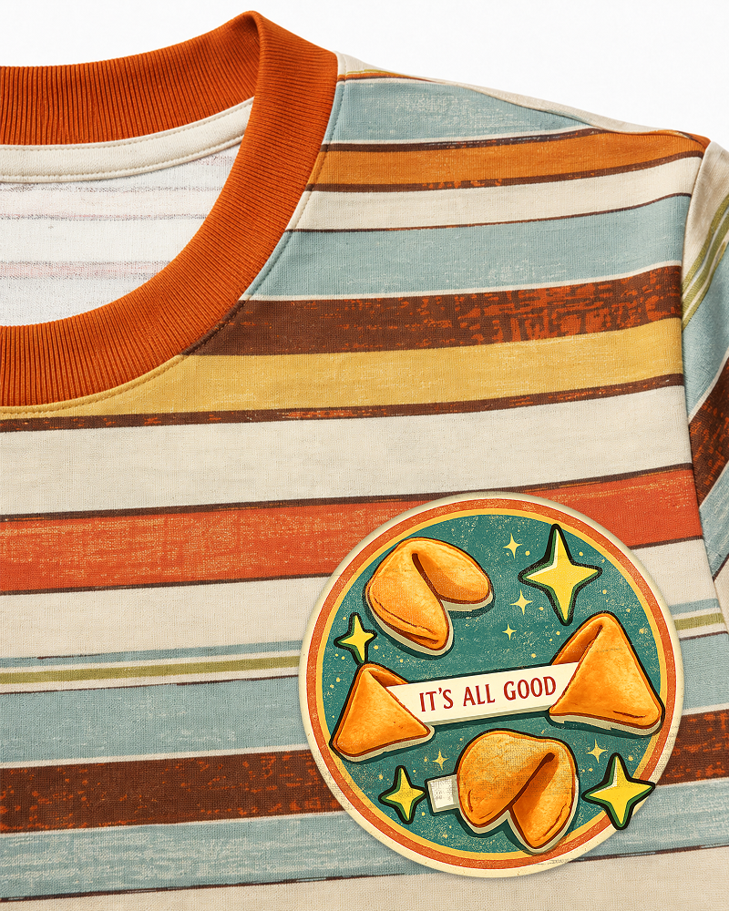 It’s All Good 1980s Eco Oversized Striped Ringer T-Shirt image 3