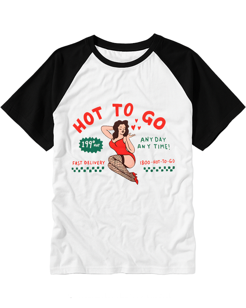 Hot To Go 1950s Raglan Baseball T-Shirt image 3