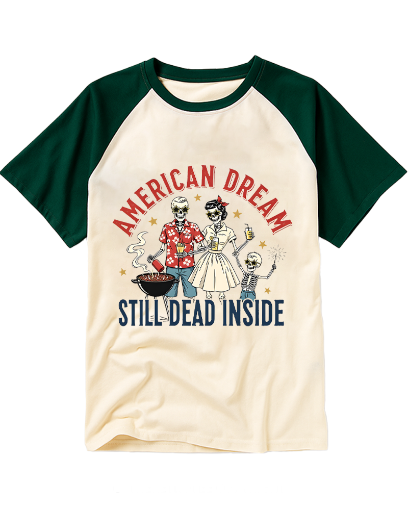 American Dream Still Dead Inside 1950s Raglan Baseball T-Shirt image 3