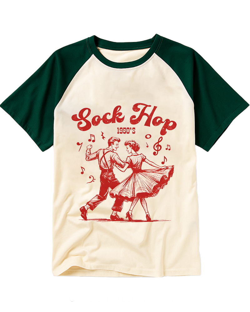 Sock Hop 1950s Raglan Baseball T-Shirt image 3