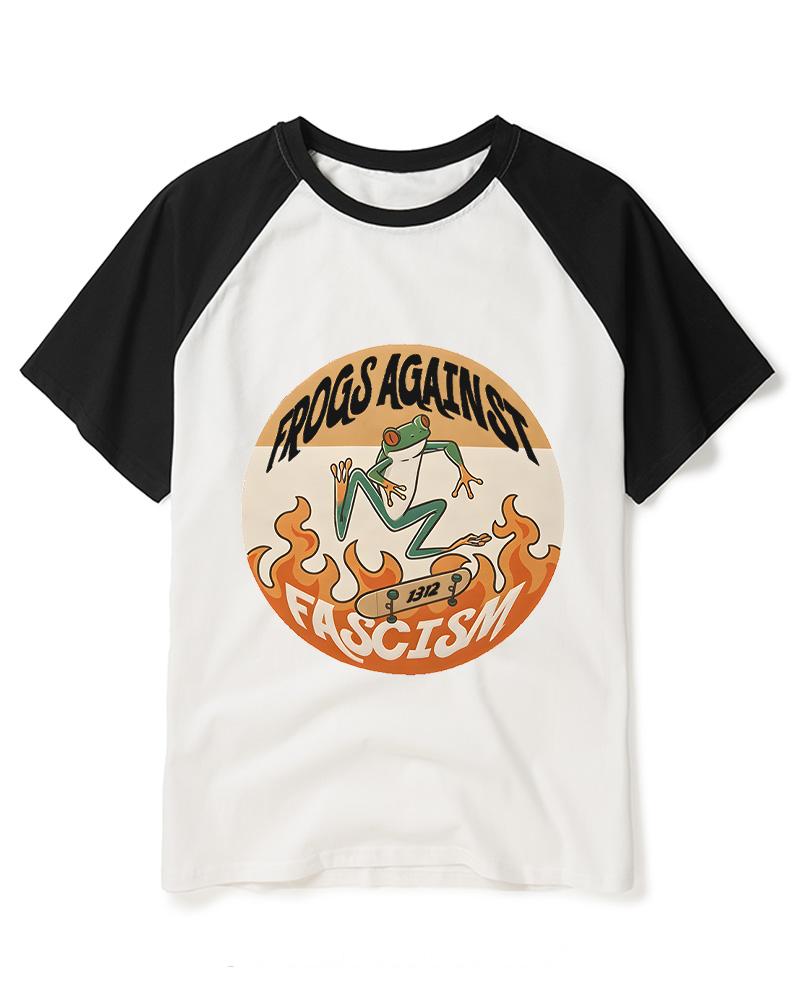 Frogs Against Fascism Classic 1980s Raglan Baseball T-Shirt image 3