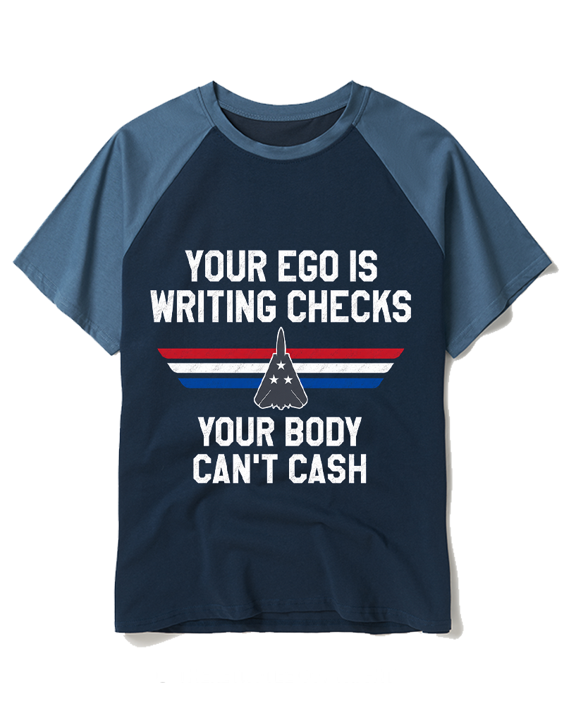 Ego Checks Movie Quote 1980s Raglan Baseball T-Shirt image 3
