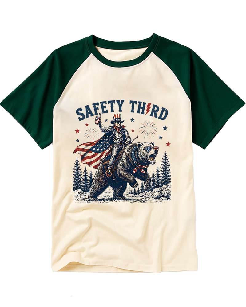 Safety Third 1950s Raglan Baseball T-Shirt image 3