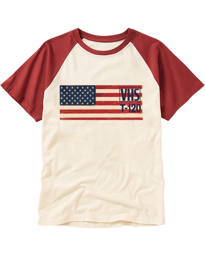 VHS T-120 1980S Raglan Baseball T-Shirt image 3