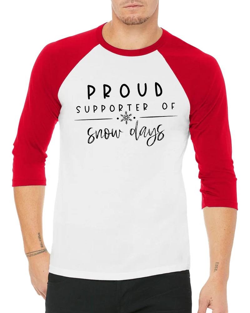 Retro Snow Day Graphic Children’s book Long Sleeve Raglan T-Shirt image 3