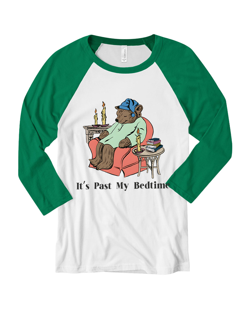 It's Past My Bedtime Long Sleeve Raglan T-Shirt image 3