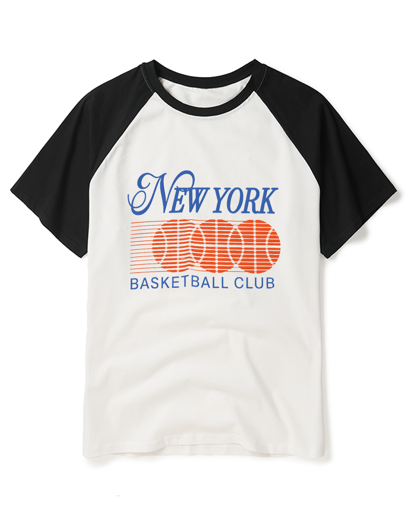 1990s New York Basketball Graphic Raglan Baseball T-Shirt image 3