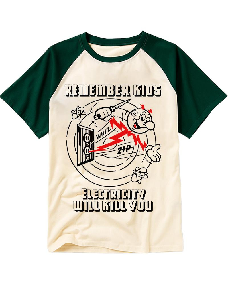 Electricity Will Kill You 1960s Raglan Baseball T-Shirt image 3