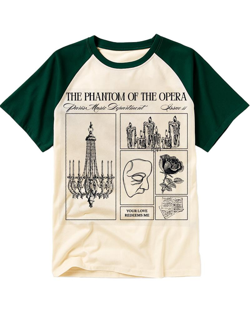 The Phantom of the Opera 1980s Raglan Baseball T-Shirt image 3