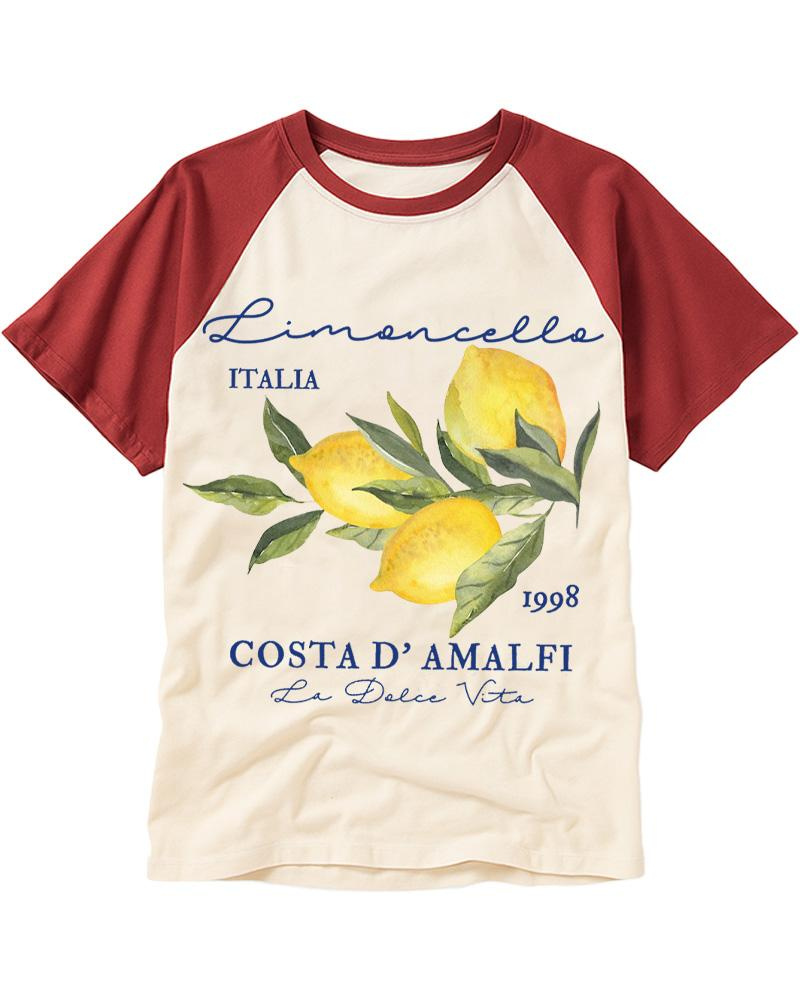 Limoncello La Dolce Vita 1990s Raglan Baseball T-Shirt image 3