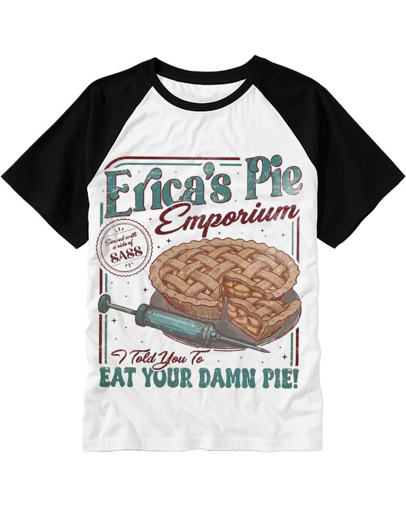 Eat Your Damn Pie 1980s Raglan Baseball T-Shirt image 3